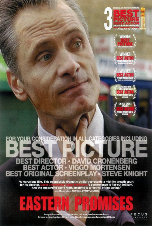 Eastern Promises Movie Poster Print showcasing dramatic film visuals.
