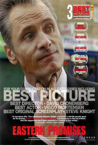Eastern Promises Movie Poster Print showcasing dramatic film visuals.
