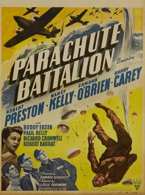Parachute Battalion Movie Poster Print showcasing airborne warfare.