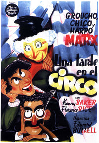 'At the Circus' Movie Poster Print featuring vibrant circus theme.