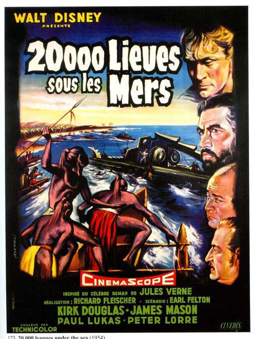 20,000 Leagues Under the Sea Movie Poster Print showcasing underwater adventure