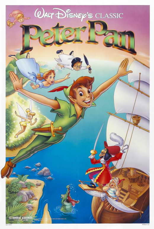 Peter Pan Movie Poster Print showcasing classic adventure art.