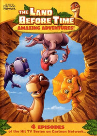 The Land Before Time Movie Poster Print featuring Littlefoot and friends.
