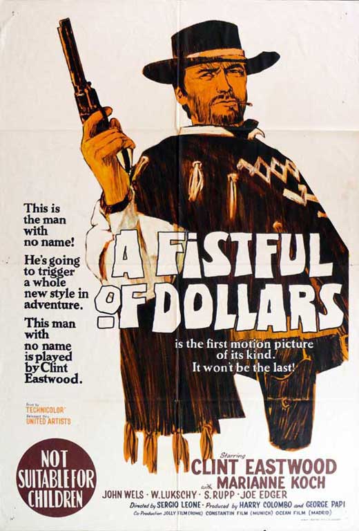 A Fistful of Dollars Movie Poster Print featuring Clint Eastwood.
