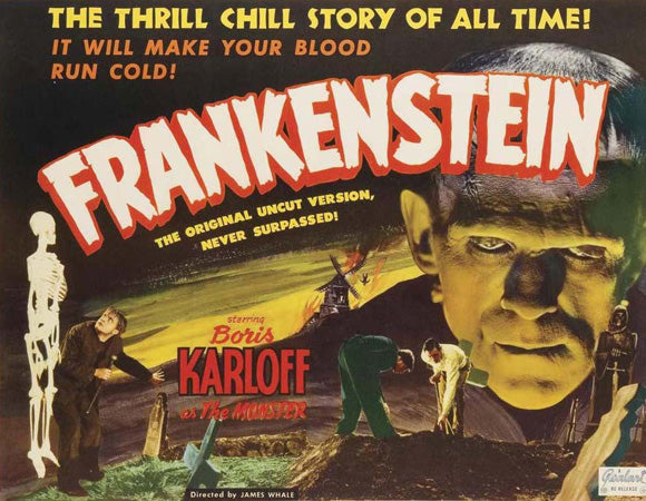 Frankenstein Movie Poster Print showcasing classic horror theme.