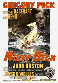 Moby Dick Movie Poster Print showcasing the classic tale of Captain Ahab and the white whale.