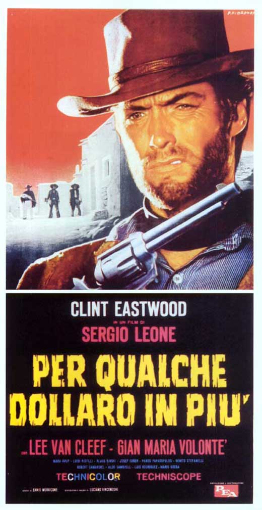 'For a Few Dollars More' movie poster print showcasing classic Western cinema.