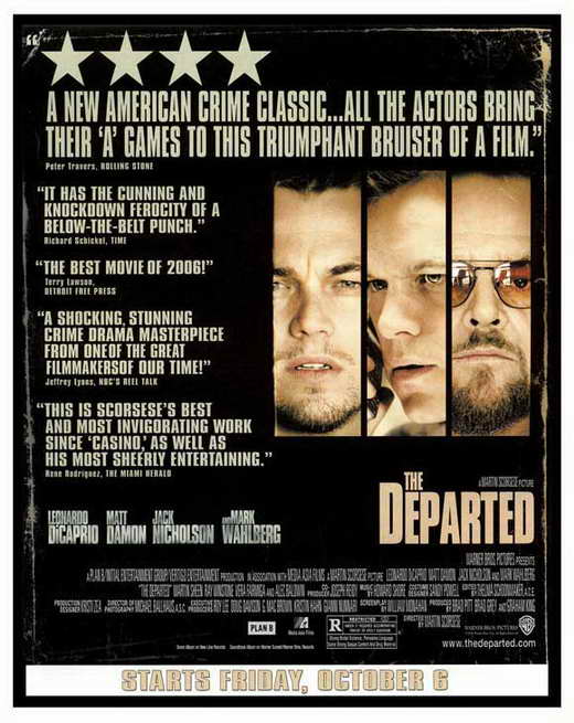 The Departed Movie Poster Print featuring iconic film imagery.