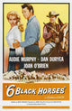 Six Black Horses Movie Poster Print featuring six powerful horses.