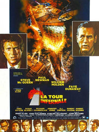 The Towering Inferno Movie Poster Print featuring dramatic action scenes.