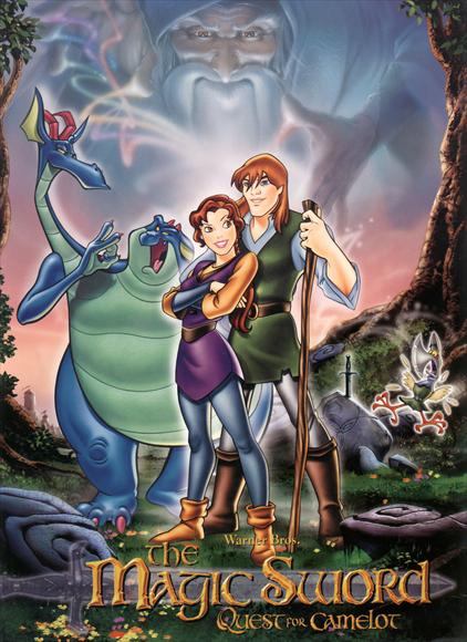 Quest for Camelot Movie Poster Print featuring vibrant artwork.
