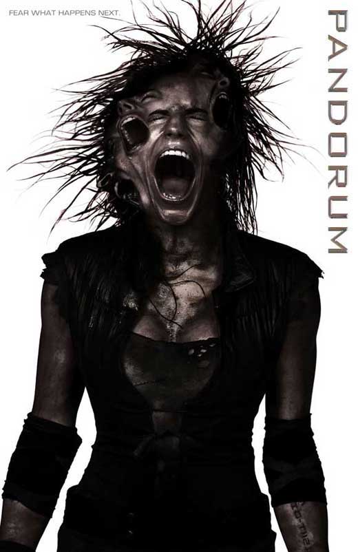 Pandorum Movie Poster Print featuring thrilling sci-fi imagery.