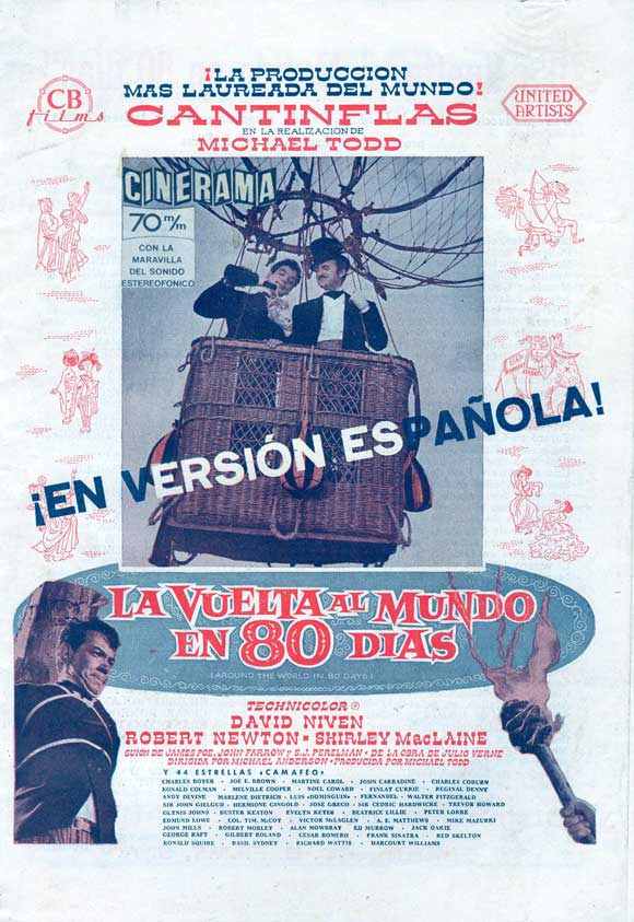 Around the World in 80 Days Movie Poster Print featuring adventure theme.
