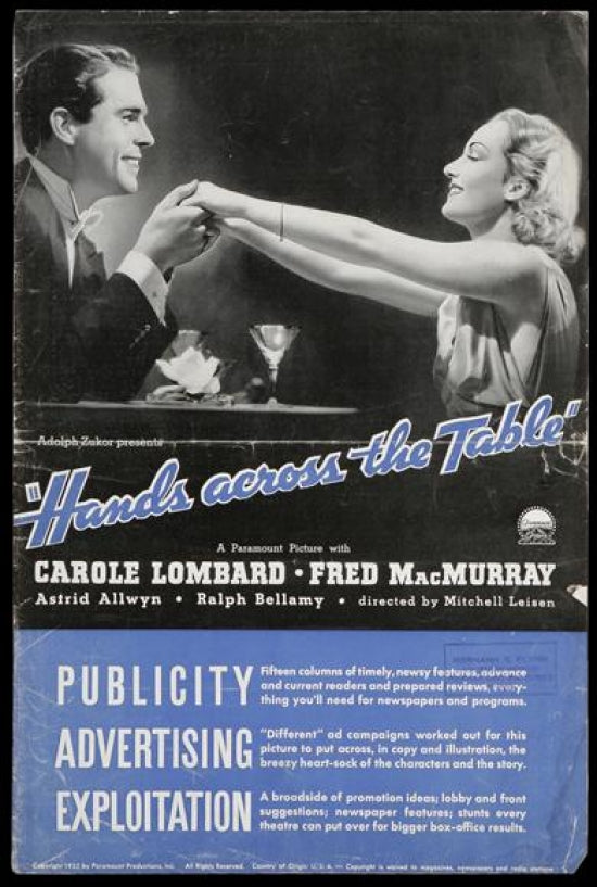 Hands Across the Table Movie Poster Print showcasing classic cinema.