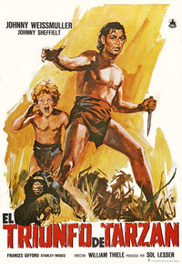 Tarzan Triumphs Movie Poster Print showcasing the adventurous spirit of Tarzan.