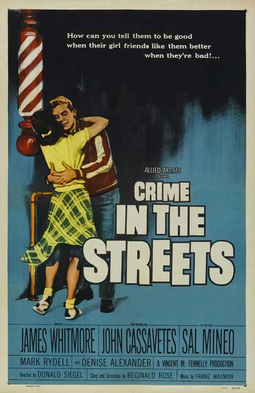 Crime in the Streets Movie Poster Print featuring dramatic urban visuals.