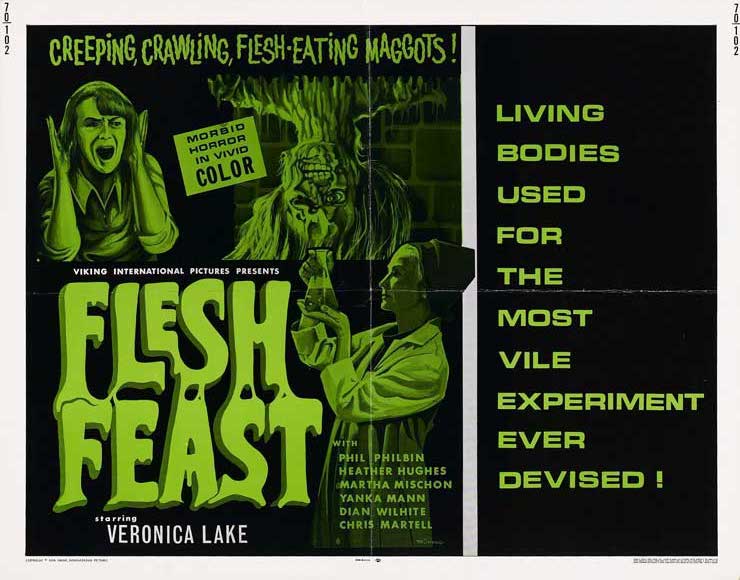 Flesh Feast Movie Poster Print featuring captivating horror imagery.