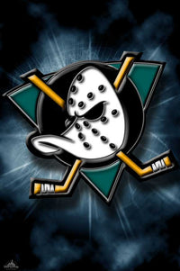 The Mighty Ducks Movie Poster Print featuring the iconic hockey team.