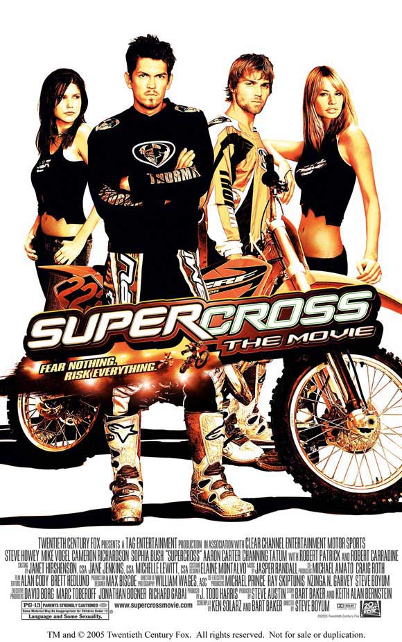 Supercross Movie Poster Print showcasing exciting motocross action.