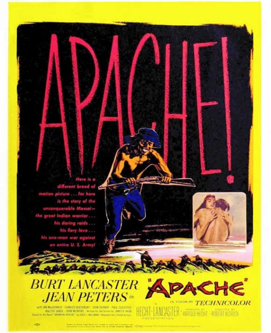 Apache Movie Poster Print showcasing vibrant colors and classic design.