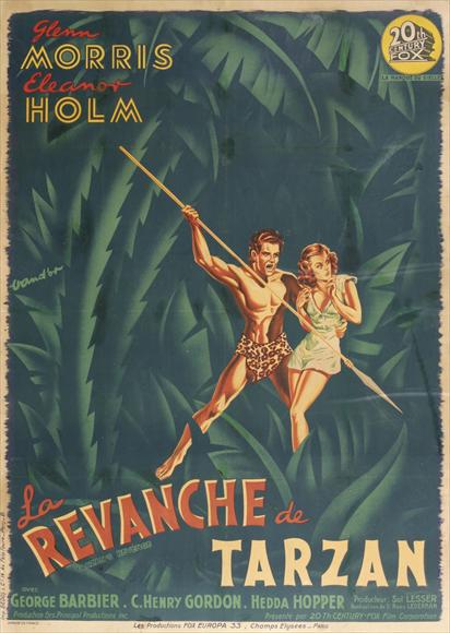 Tarzan's Revenge Movie Poster Print featuring iconic jungle adventure imagery.