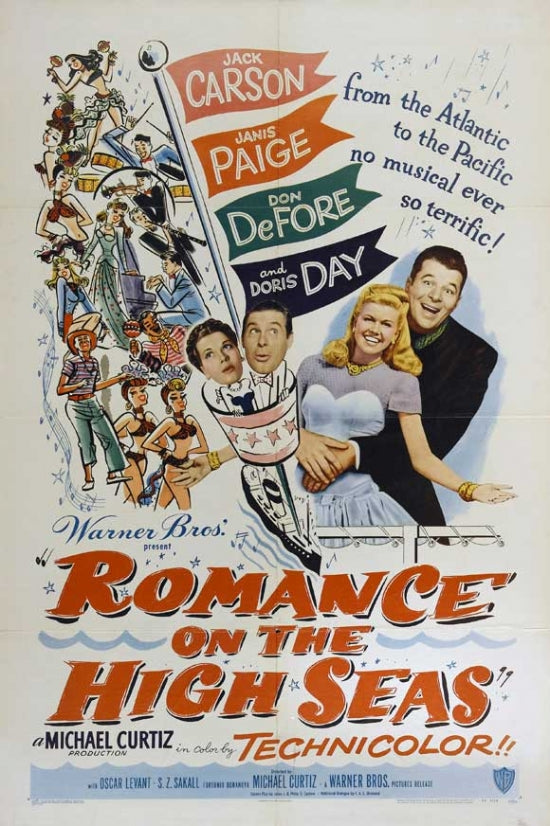 Romance on the High Seas Movie Poster Print showcasing classic cinema art.