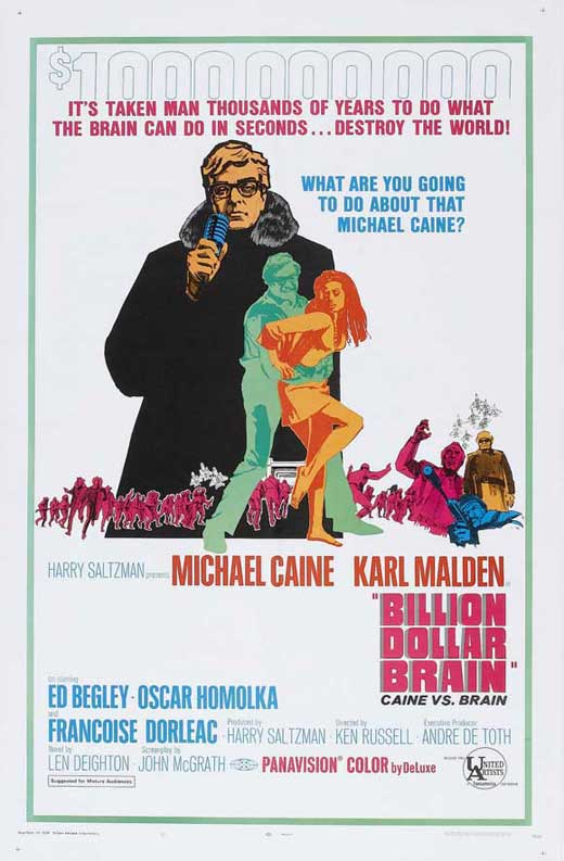 Billion Dollar Brain Movie Poster Print showcasing vintage film art.