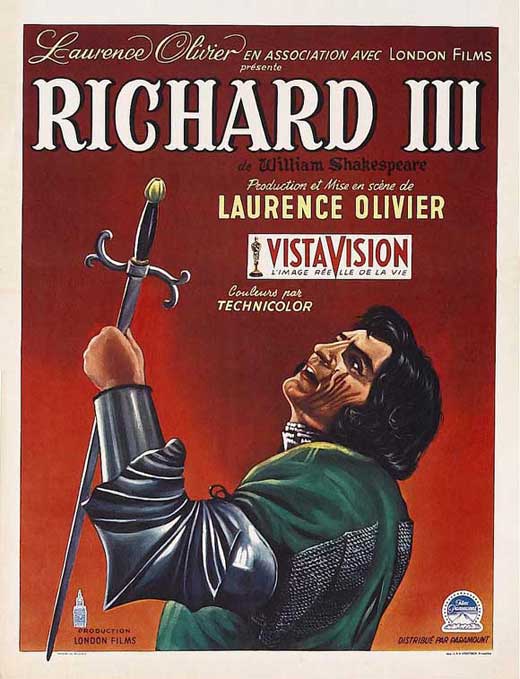 Richard III Movie Poster Print showcasing dramatic themes of Shakespeare's play.