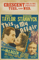This is My Affair Movie Poster Print featuring classic cinema art.