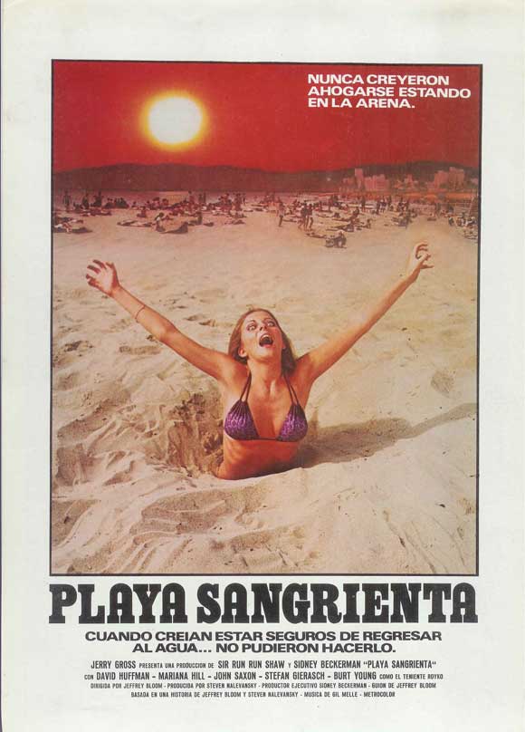 Blood Beach Movie Poster Print showcasing eerie horror film imagery.