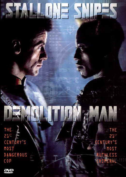 Demolition Man Movie Poster Print featuring action-packed visuals.