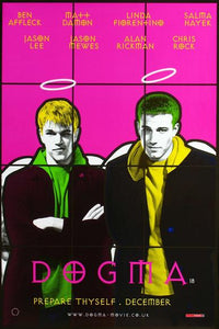 Dogma Movie Poster Print featuring vibrant artwork for film enthusiasts.