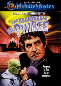 The Abominable Dr. Phibes movie poster print featuring classic horror art.