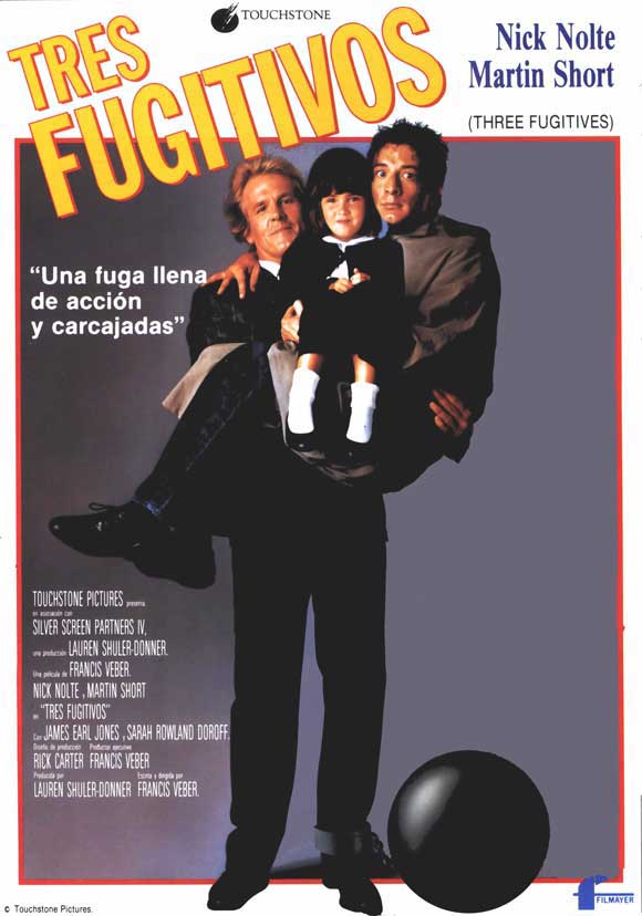 Three Fugitives Movie Poster Print showcasing comedic film characters.