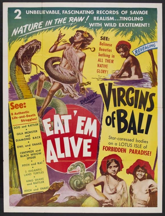Virgins of Bali Movie Poster Print showcasing vibrant colors and exotic imagery.