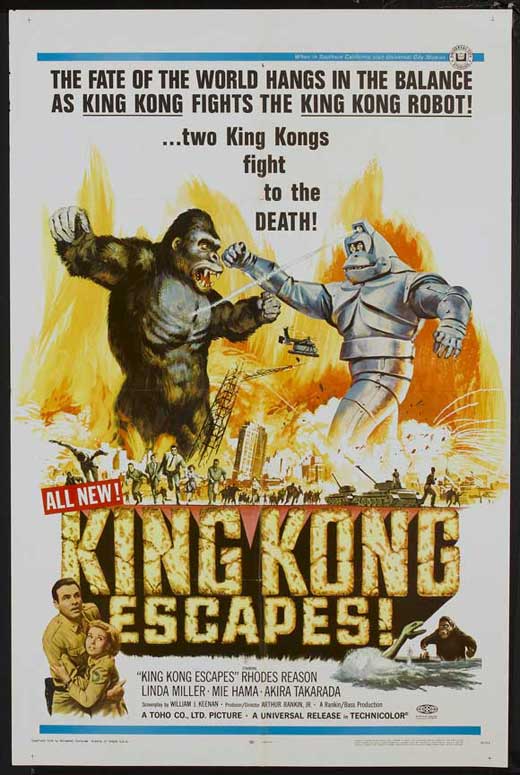 King Kong Escapes Movie Poster Print featuring iconic monster film art.