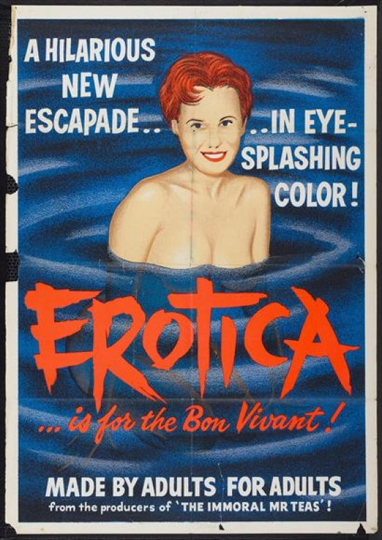 Erotica Movie Poster Print showcasing sensual artistry and vibrant colors.