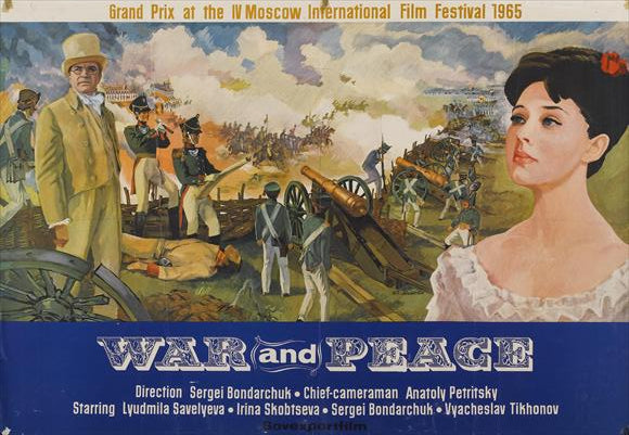War and Peace Movie Poster Print showcasing classic literature themes.