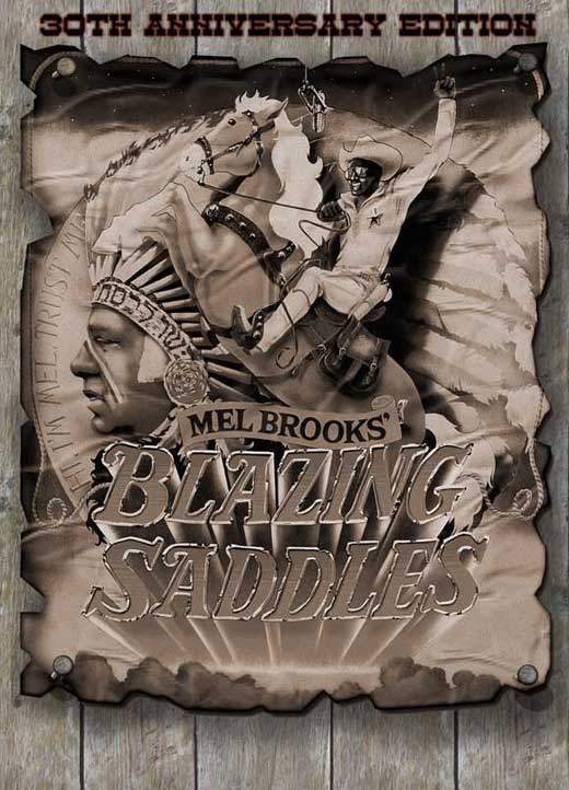 Blazing Saddles Movie Poster Print featuring iconic comedy film art.