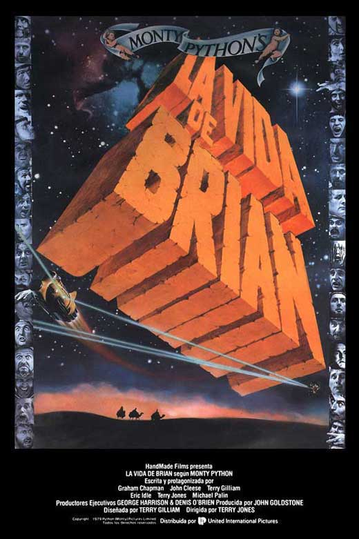 Monty Python's Life of Brian Movie Poster Print showcasing iconic film imagery.