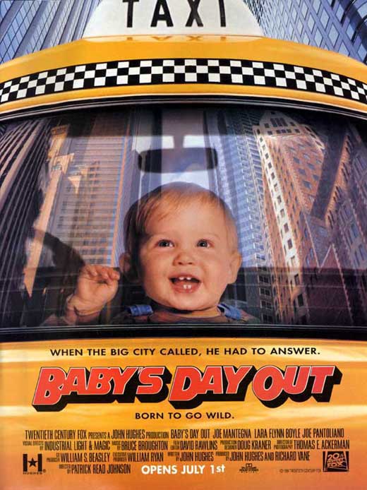 Baby's Day Out Movie Poster Print featuring a whimsical baby adventure.