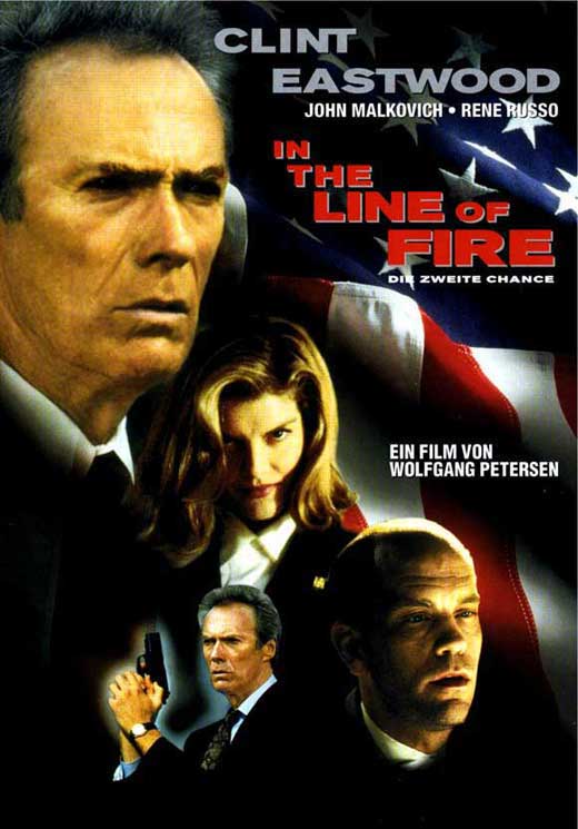In the Line of Fire Movie Poster Print showcasing iconic film imagery.