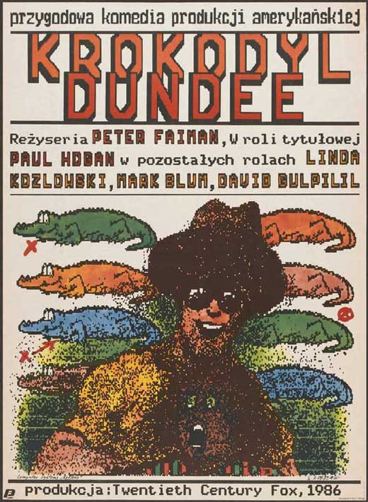 Crocodile Dundee Movie Poster Print featuring iconic character