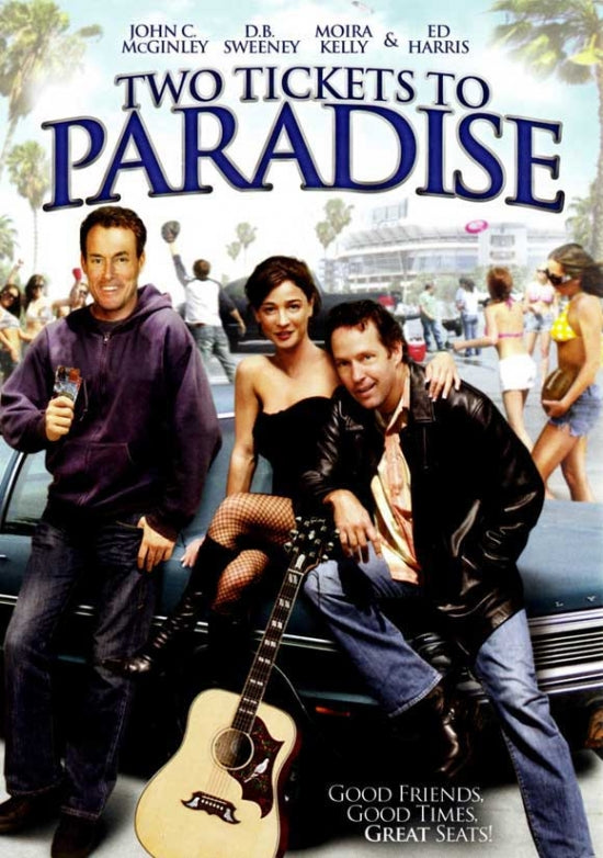 Two Tickets to Paradise Movie Poster Print featuring vibrant colors and classic film imagery.