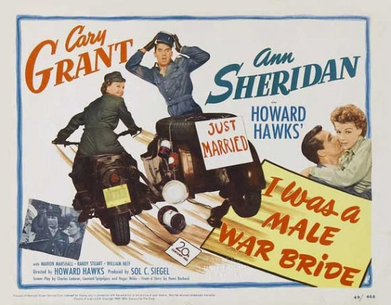 I Was a Male War Bride movie poster print, vintage film decor