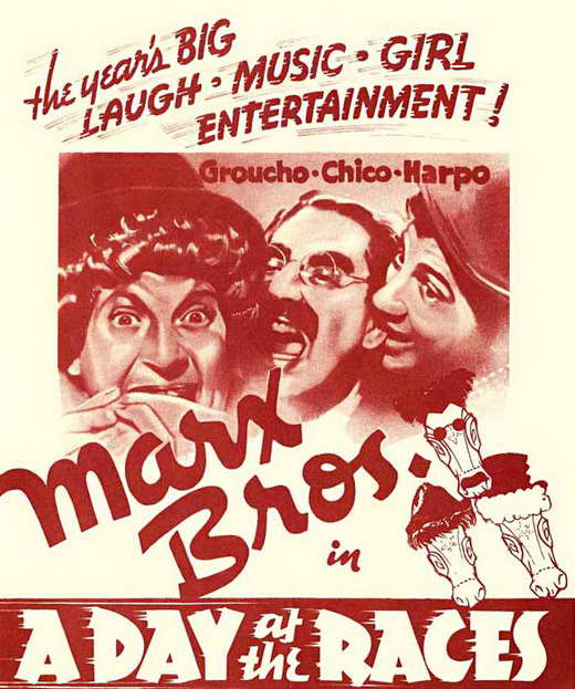 A Day at the Races Movie Poster Print showcasing classic film art.