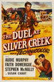 Duel at Silver Creek Movie Poster Print featuring classic Western cinema theme.