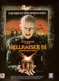 Hellraiser 3: Hell on Earth Movie Poster Print featuring iconic horror imagery.