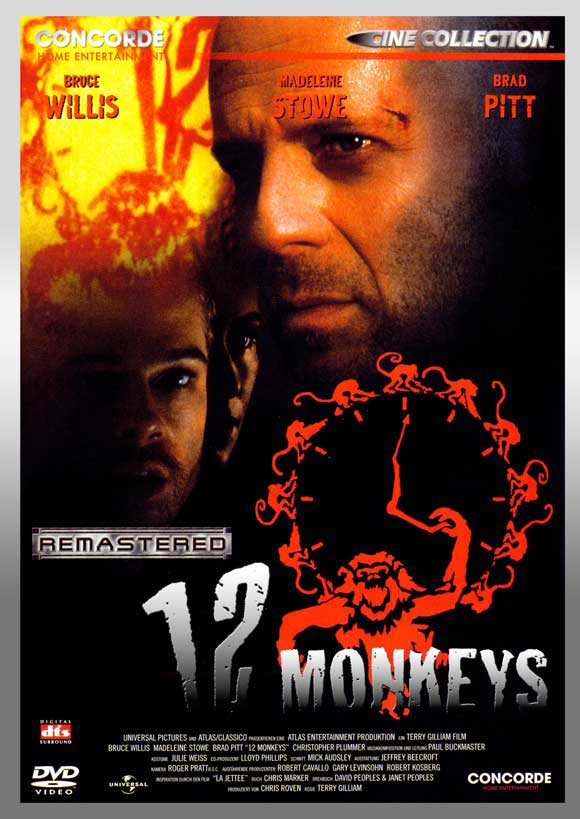 12 Monkeys Movie Poster Print showcasing classic sci-fi artwork.