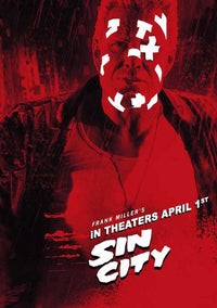 Sin City Movie Poster Print featuring bold black and white artwork.